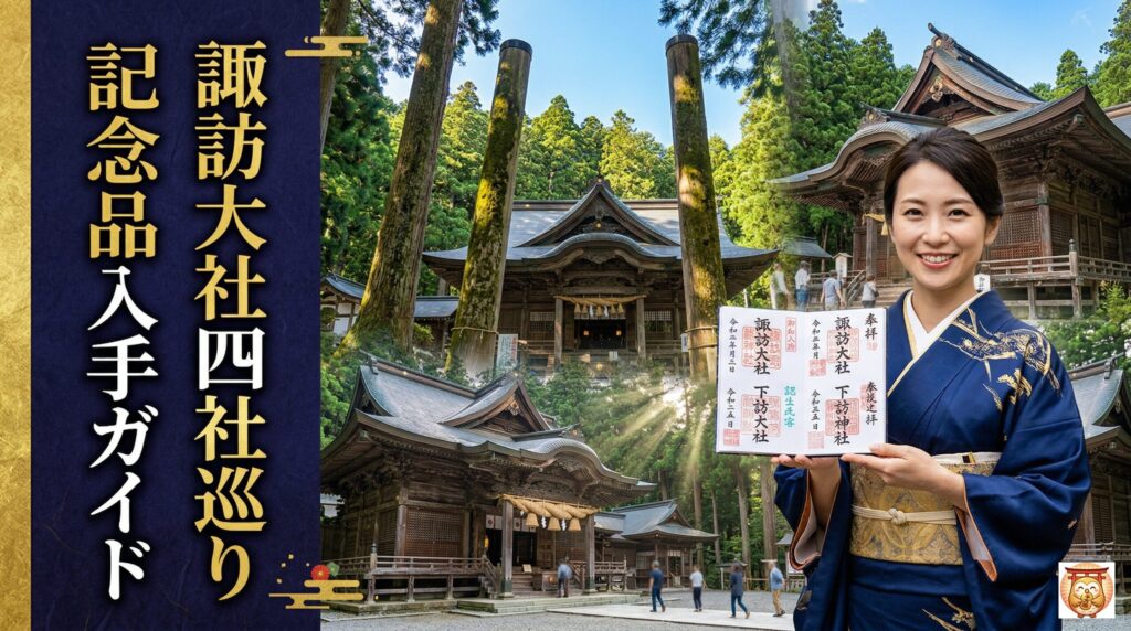 諏訪大社四社巡りの記念品、もらうための手順と回り方まとめ