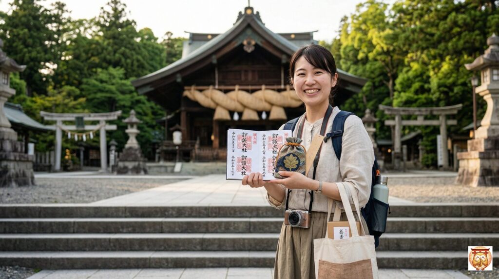 諏訪大社の四社巡りで記念品をもらう方法